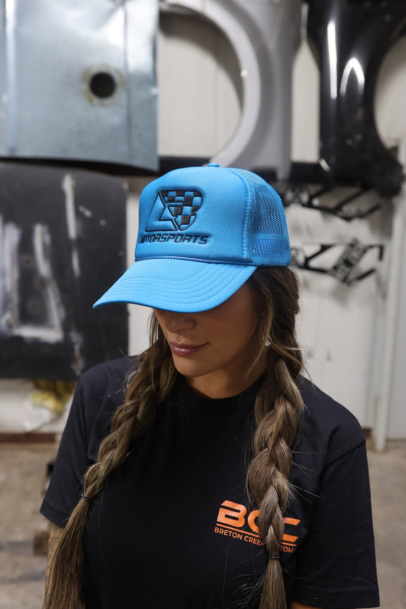 Bright Blue & Black Foam Trucker Hat