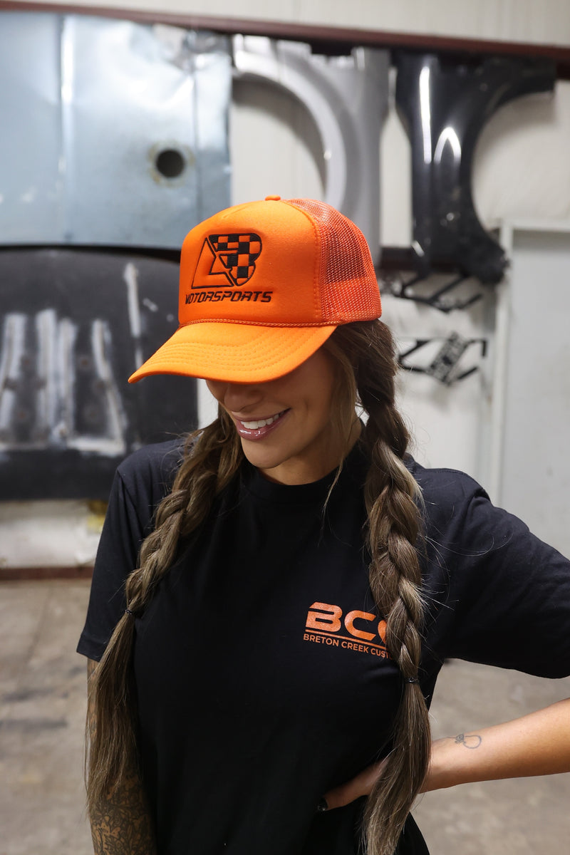 Neon Orange & Black Foam Trucker Hat