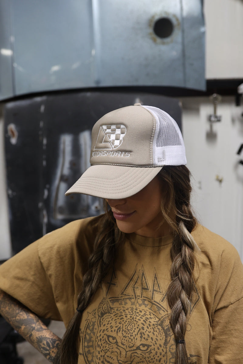 Tan & White Foam Trucker Hat